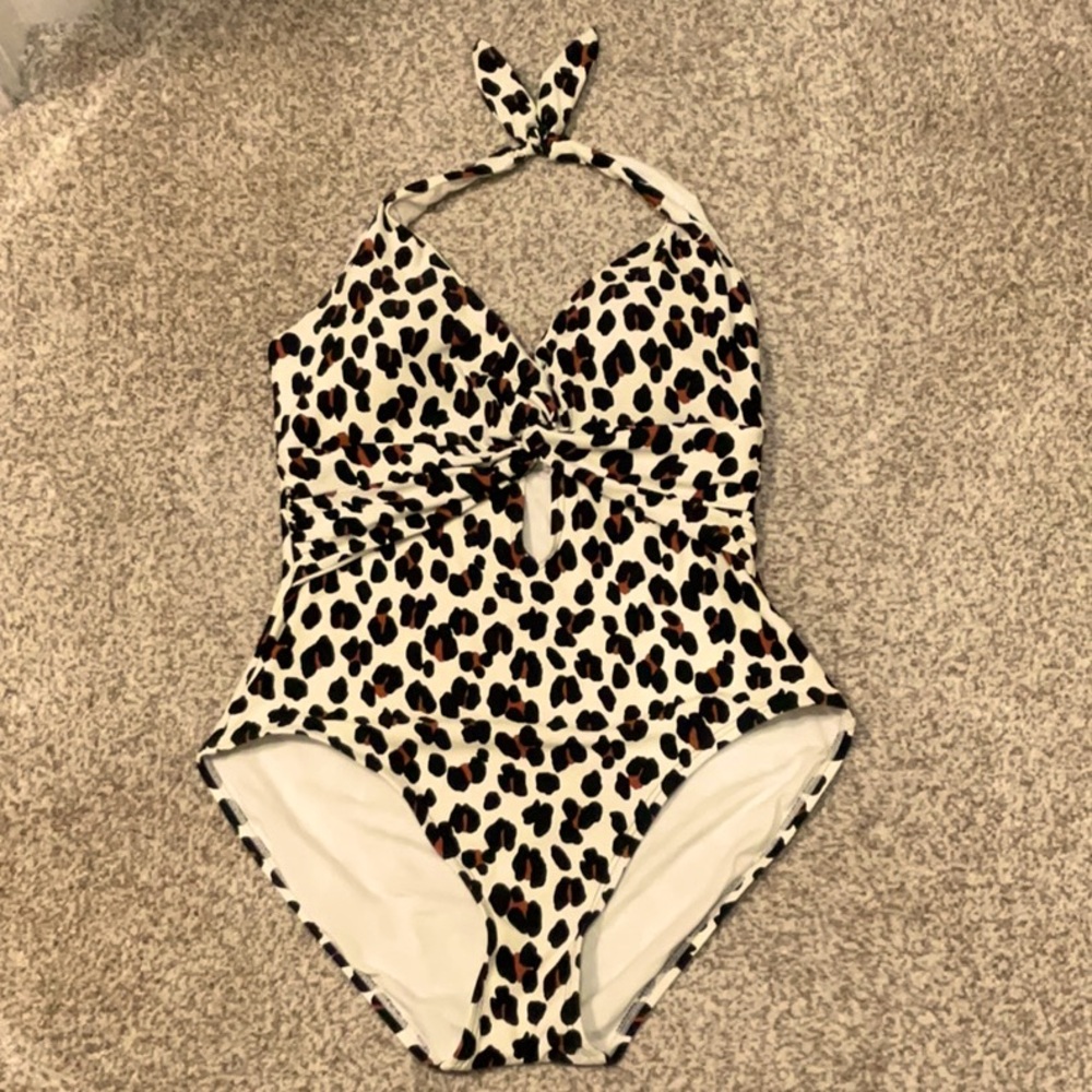 Kate Spade one piece Leopard animal print swimsuit Sz XL